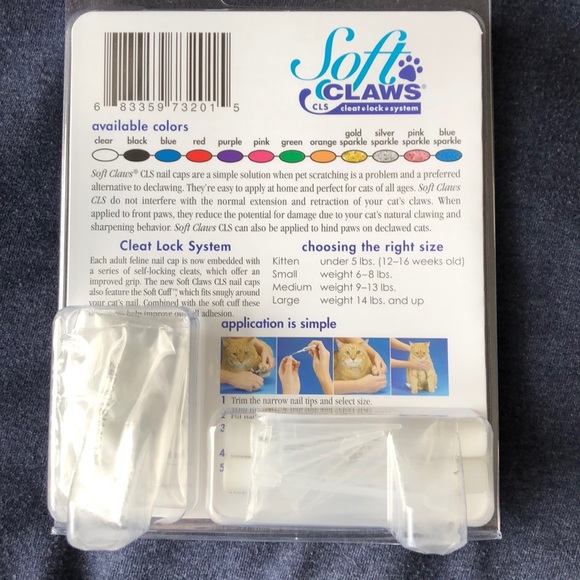 Soft Claws Cat Nail Caps Clear Small Made in USA Protect - Picture 4 of 5